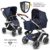 ABC Design Kombi-Kinderwagen »Salsa 4 Air – Diamond Edition – Navy«, (7-tlg), 2in1 Kinderwagen Buggy Set mit Lufträdern, Babywanne, Sportsitz,…