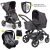 ABC Design Kombi-Kinderwagen »Salsa 4 – Street«, (9-tlg), 3in1 Kinderwagen-Set – inkl. Babyschale Tulip & XXL Zubehörpaket