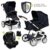 ABC Design Kombi-Kinderwagen »Turbo 4 – Shadow«, (9-tlg), 3in1 Kinderwagen Buggy Set mit Babyschale Tulip, Babywanne, Regenschutz & Insektenschutz