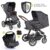 ABC Design Kombi-Kinderwagen »Turbo 4 – Street«, (9-tlg), 3in1 Kinderwagen-Set – inkl. Babyschale Hazel & XXL Zubehörpaket