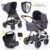 ABC Design Kombi-Kinderwagen »Viper 4 – Diamond Special Edition – Asphalt«, (9-tlg), 3in1 Set inkl. Babywanne, Autositz, Sportwagen und XXL…