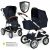 ABC Design Kombi-Kinderwagen »Viper 4 – Shadow«, (7-tlg), 2in1 Kinderwagen-Set mit Lufträdern – inkl. Babywanne, Sportsitz & XXL Zubehörpaket