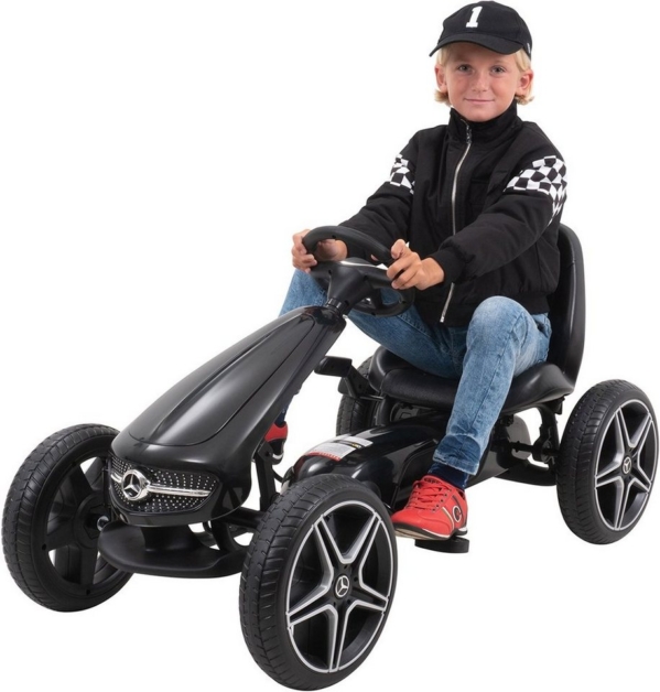 Actionbikes Motors Go-Kart »GoKart Mercedes Dreamkart«, Geräuscharme EVA-Vollgummi-Reifen, Lenkrad mit Musik & Hupe
