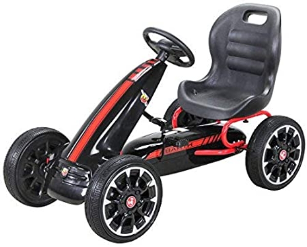 Actionbikes Motors Miweba Gokart Abarth Lizenziert Kinder Pedal Auto Tretauto Kinderfahrzeug Cart Eva Reifen in vielen Farben (Schwarz)