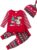 Alliwa Baby Neugeborenes Xmas Baby Junge Mädchen Erste Weihnachten Hirsch Oberteile Top + Schneeflocke Gestreifte Hosen + Hat Weihnachten Baby…