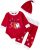Alliwa Baby Weihnachten Baby Outfit Mädchen, 3 Stück Set Baby Mädchen Rote Strampler Hosen Hut Baby Kleidung Mädchen 0-6 Monate Weihnachten