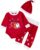 Alliwa Baby Weihnachten Baby Outfit Mädchen, 3 Stück Set Baby Mädchen Rote Strampler Hosen Hut Baby Kleidung Mädchen 0-6 Monate Weihnachten