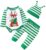 Alliwa Baby Weihnachtsoutfit Baby Junge | Grün Elk Motiv Strampler + Gestreifte Hosen + Mütze 3 Stück Set | Baby Weihnachten Outfit | Baby Kleidung…