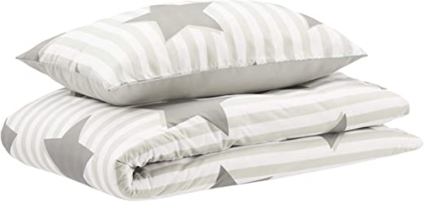 Amazon Basics – Kinder-Bettwäsche-Set, Mikrofaser, Sterne, 100 x 135 cm + 40 x 60 cm