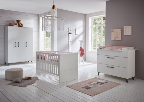 arthur berndt Babyzimmer-Komplettset »Amal«, (Set, 3-St), Made in Germany; mit Kinderbett, Schrank und Wickelkommode