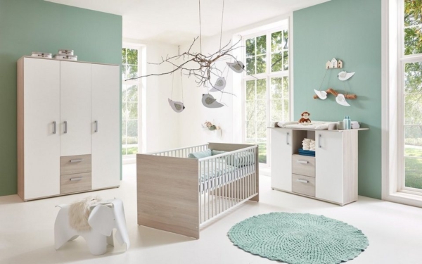 arthur berndt Babyzimmer-Komplettset »Jonas«, (Set, 3-St), Made in Germany; mit Kinderbett, Schrank und Wickelkommode