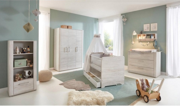 arthur berndt Babyzimmer-Komplettset »Leon«, (Set, 3-St), Made in Germany; mit Kinderbett, Schrank und Wickelkommode