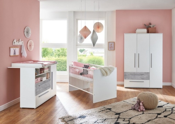 arthur berndt Babyzimmer-Komplettset »Rabia«, (Set, 3-St), Made in Germany; mit Kinderbett, Schrank und Wickelkommode
