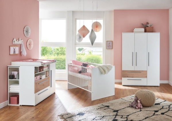 arthur berndt Babyzimmer-Komplettset »Rosanna«, (Set, 4-St), Made in Germany; mit Kinderbett, Regal, Schrank und Wickelkommode