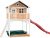 AXI Spielhaus Andy mit Sandkasten & roter Rutsche | Stelzenhaus in Braun & Weiß aus FSC Holz für Kinder | Spielturm für den Garten