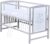 Baby Delux Babybett Kinderbett Gitterbett Bärchen 120×60 Weiß Grau mit Matratze