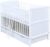 Baby Delux Babybett Kinderbett Juniorbett Max 120×60 Weiß umbaubar mit Schublade Matratze