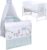 Baby Delux Babybett Komplett Set Kinderbett Mia weiß 120×60 Bettset Matratze in vielen Designs Waldtiere Mint
