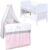 Baby Delux Babybett Komplett Set Kinderbett umbaubar zum Juniorbett weiß 140×70 Bettset Matratze in vielen Designs Princess Stars