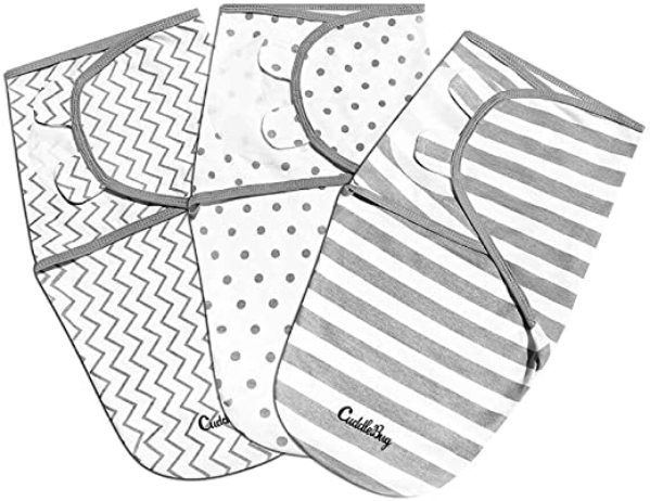 Baby Puckdecke Pucktuch Wickel-Decke von Cuddlebug – 3er Pack – Universal Verstellbare Schlafsack Decke für Säuglinge Babys Neugeborene 0-3 Monate