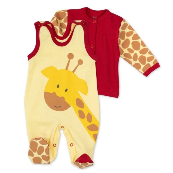 Baby Sweets Shirt, Strampler, Jäckchen, Mütze & Schühchen »2tlg Set Strampler + Shirt Baby Giraffe« (2-tlg)