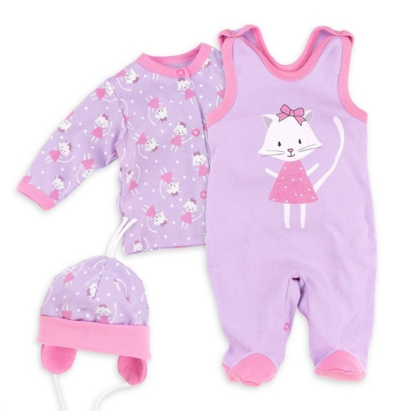 Baby Sweets Shirt, Strampler, Jäckchen, Mütze & Schühchen »3tlg Set Strampler + Shirt + Mütze Sweet Kitty« (3-tlg)