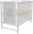 Babybett Gitterbett Kinderbett 120x60cm Weiß Bär Herzchen Motiv mit Matratze NEU