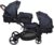 BabyGo Zwillingswagen »Twinner, Grey melange«, inkl. 2 Regenhauben, 2 Nachtlichter u. Wickeltasche; Geschwisterwagen; Kinderwagen