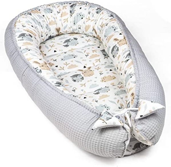 Babynest Neugeborene Nestchen Baby – Kokon Handmade zweiseitig aus Baumwolle mit Oeko-Tex Babynestchen