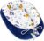 Babynestchen Velvet Kuschelnest für Neugeborene 90×50 cm – Baby Nestchen Bett Kokon Fleecestoff in Dunkelblau mit Baumwolle
