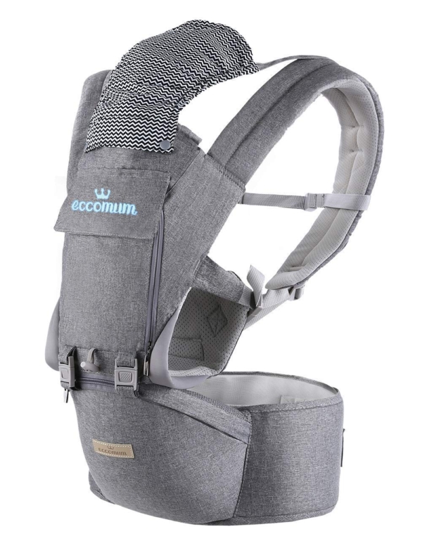 Babytrage, Eccomum 6 in 1 Kindertrage Ergonomisch, verstellbarer Gürtel, Reine Baumwolle Leicht und atmungsaktiv, seitliche und ventrale…