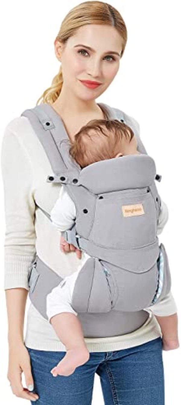 Babytrage Neugeborene Babytrage Ergonomische Reine Baumwolle Leicht und atmungsaktiv Einstellbar für Neugeborene von 0 bis 3 Jahren (3,5 bis 20 kg)…
