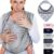 Babytragetuch aus 100 % Baumwolle – Hellgrau mit Sternen – hochwertiges Baby-Tragetuch für Neugeborene und Babys bis 15 kg – inkl. Baby-Lätzchen