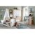 Babyzimmer Emy „Kiruna“ in Eiche San Remo und Weiß 6 teilig mit Kleiderschrank, Kinderbett Babybett und Umbauseiten, Wickelkommode und Regalen -…