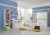 Babyzimmer Kimba in Weiß und Eiche Sägerau von Wimex 7 teiliges Superset mit Schrank, Bett mit Lattenrost und Umbauseiten, Wickelkommode und Regalen …