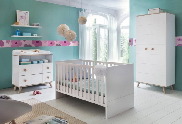 Babyzimmer-Komplettset »Cannes«, (Set, 3-St), Bett + Wickelkommode + 2 trg. Schrank