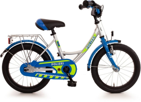 Bachtenkirch Kinderfahrrad »Kinderfahrrad „Polizei“, blau/silber/neon-gelb«, 1 Gang