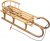 BAMBINIWELT Holzschlitten/Hörnerrodel mit RÜCKENLEHNE und Zugleine, aus Buchenholz, Kinderschlitten, 120cm