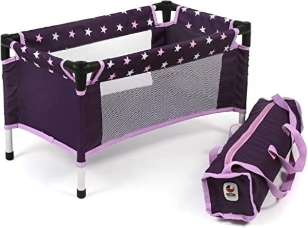 Bayer Chic 2000 652 71 Reisebett, Puppenbett für Puppen bis 50 cm, Stars lila
