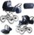 Bebebi Loving | 3 in 1 Kombi Kinderwagen Komplettset | Nostalgie Kinderwagen | Farbe: Blue Tender