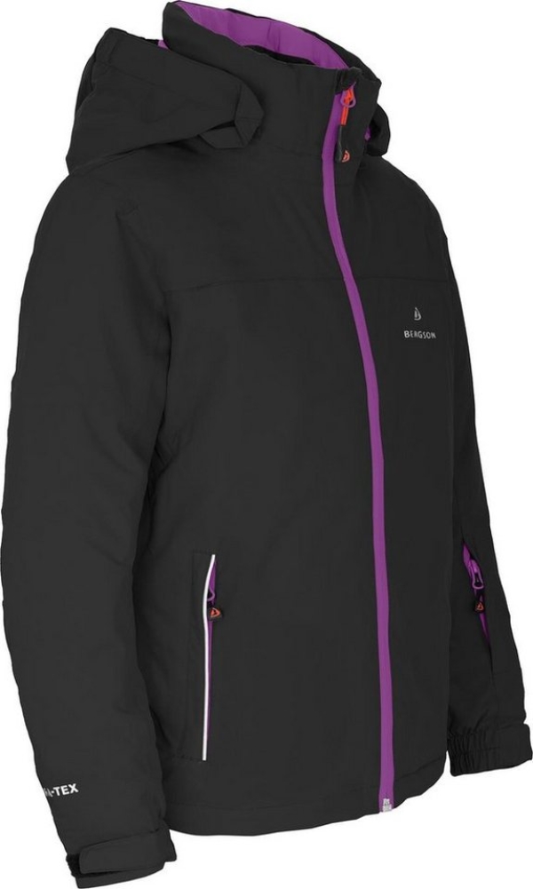 Bergson Winterjacke »LURA« Kinder Skijacke, wattiert, 20000 mm Wassersäule, Normalgrößen, schwarz/violett