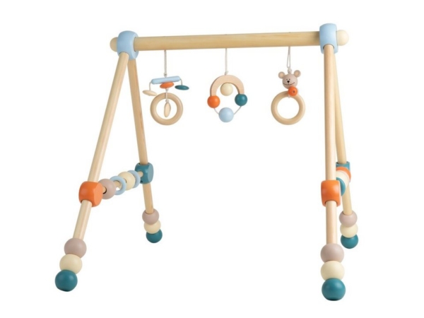 BIECO Baby Gym »Bieco Spieltrapez höhenverstellbar Spielbogen für Babys -Figuren, Rasseln, Kugeln Spielebogen Holz Spieltrapez Holz Baby Mobile…