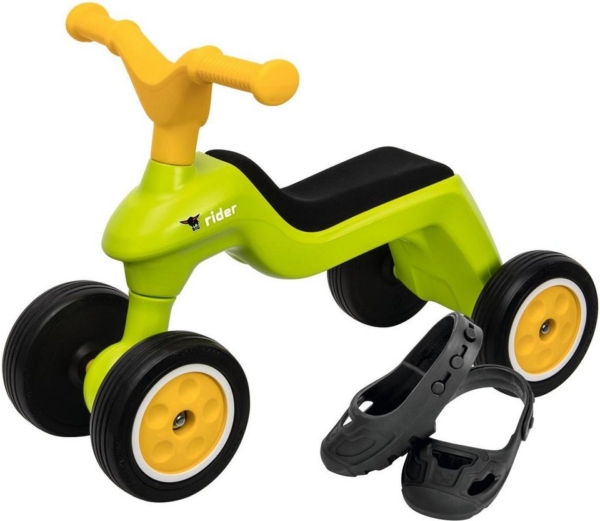 BIG Rutscherauto »BIG Rider + BIG Shoe Care, grün/gelb«, Made in Germany