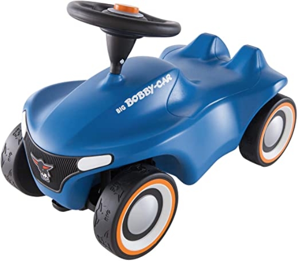 BIG spielwarenfabtik 800056241 BIG-Bobby-Car Neo Blau – Rutschfahrzeug für drinnen und draußen, Kinderfahrzeug mit Flüsterreifen im modernen…