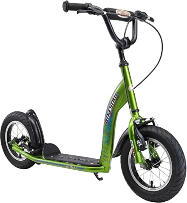 BIKESTAR Roller Kinderroller Tretroller Kickscooter mit Luftreifen für Jungen und Mädchen ab 6 – 7 Jahre | 12 Zoll Sport Kinder Scooter | Grün |…