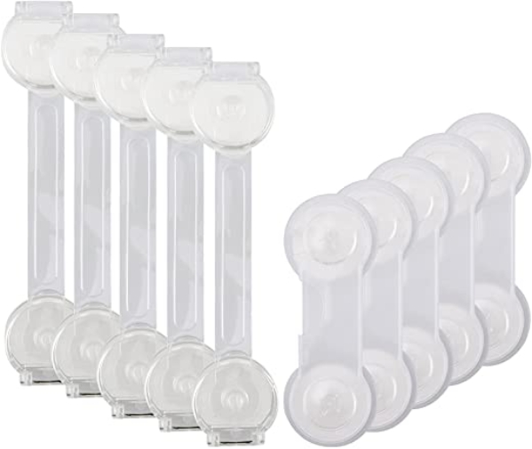 BillyBath Baby Schranksicherung Kindersicherung für Schrank, Schubladen, Kühlschrank, Toilettensitz mit Starker Kleber ohne Bohren, Zwei Formen,…