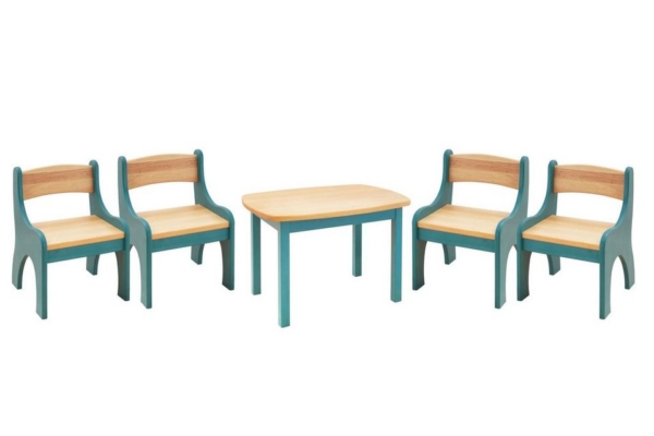 BioKinder – Das gesunde Kinderzimmer Kindersitzgruppe »Levin«, mit Tisch und 4 Stühlen, Sitzhöhe 30 cm