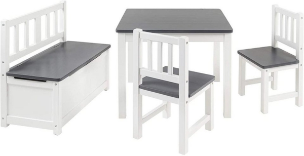 BOMI Kindersitzgruppe »Holzsitzgruppe Anna«, (4-tlg), Kindertischgruppe aus Holz (4tlg. Tisch, Kinderbank, 2 x Stühle)