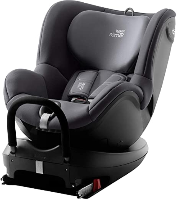 BRITAX RÖMER Kindersitz 0-18 kg DUALFIX 2 R, 360° drehbar für Kinder (Gruppe 0+/1), von Geburt bis 4 Jahre, Storm Grey