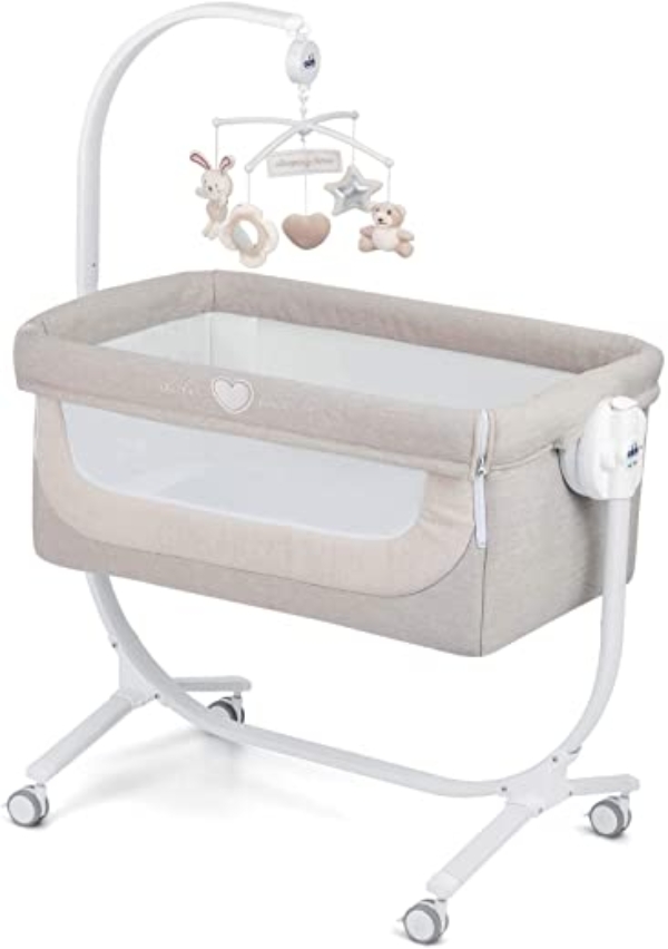 CAM 2 in 1 Beistellbett & Babywiege CULLAMI | höhenverstellbares Babybett | praktisch & schön| hochwertige Materialien – Made in Italy | flexibler…